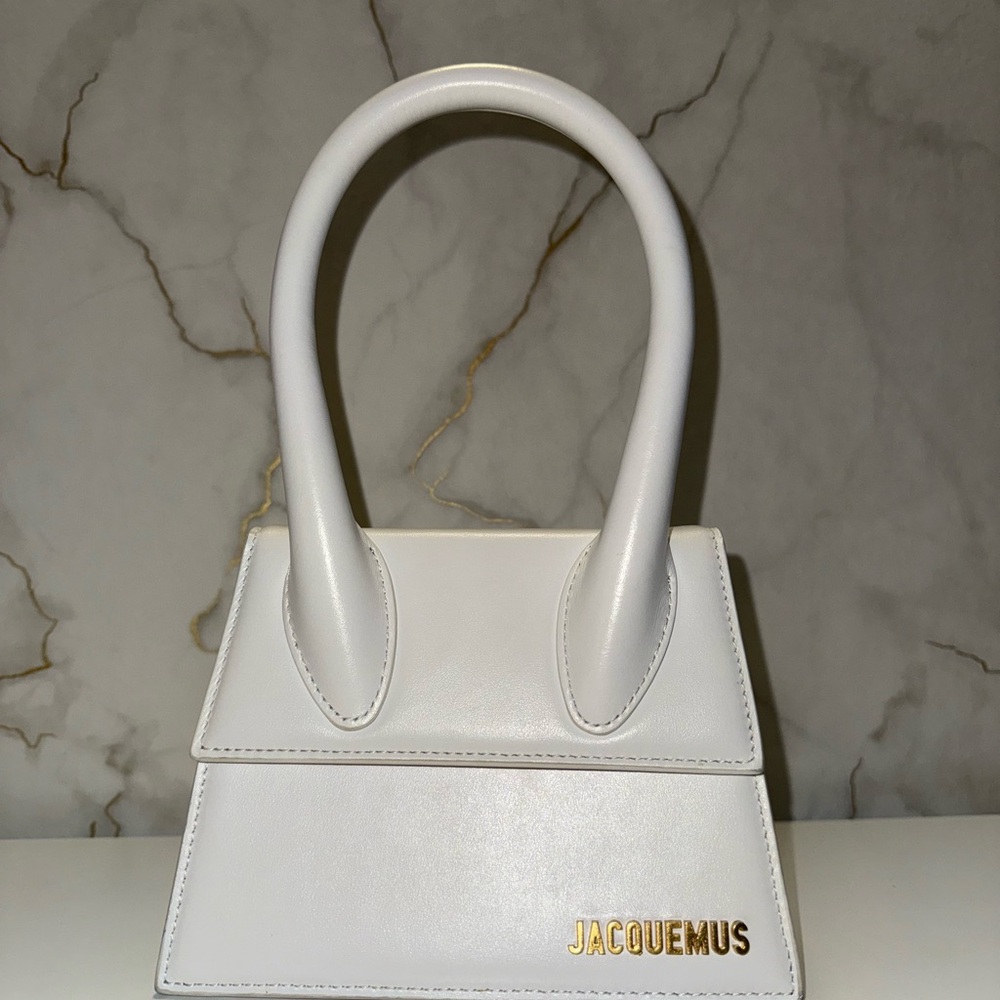 Jacquemus Cream Mini Bag with Gold Logo